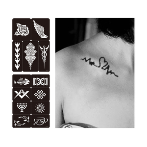 Plantilla de Tatuaje Reutilizable de Papel Tamaño A4, de Lujo, <span class=keywords><strong>con</strong></span> Purpurina, Resistente al Agua, para Arte Corporal, Tatuaje Temporal Falso, OEM de Fábrica - Product Image 3