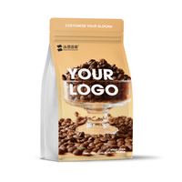 Emballage en papier kraft alimentaire avec logo personnalisé écologique, emballage flexible recyclable avec fermeture éclair pour l'emballage du café