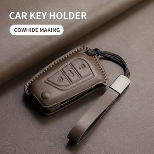 Étui de protection pour clé de voiture en cuir pour Toyota RAV4 Levin Camry Reiz Highlander Corolla Yaris Verso Avensis <span class=keywords><strong>Aygo</strong></span> <span class=keywords><strong>Coque</strong></span> de clé de voiture à distance - Product Image 2