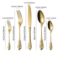 Ensemble de couverts de luxe en acier inoxydable de style baroque, couteau, fourchette, cuillère, ensemble de couverts vintage royal pour les mariages, les restaurants ou les cadeaux