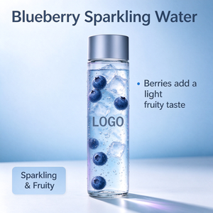 Bouteille d'eau en verre transparente réutilisable de 375 ml avec logo personnalisé Voss, avec couvercle à vis, pour l'approvisionnement des hôtels - Product Image 4