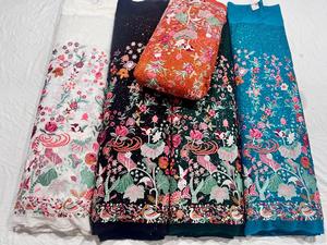 Tela de encaje de Georgette de viscosa pura de alta calidad, trabajo de hilo de nueve agujas importado para bodas, artículos disponibles en stock - Product Image 5