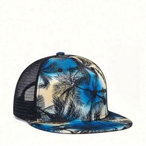 Customize Digital Printing Promotional Fashion <b>Sun</b> Protection Print Unisex <b>Men</b> Snapback <b>Hat</b> With Mesh - Product Image 4