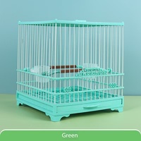 Cage à oiseaux carrée en plastique écologique, ornée de broderies, de perles, avec tiroir, en fer massif, avec filet portable et bouton, cage à oiseaux décorative