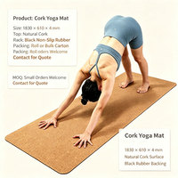 Natürliche Kork-Gummi Yogamatte 1830x610x4mm Umweltfreundlich Rutschfest Schweißresistent Heim-Fitness Großhandel Private Label Fabrik 5mm