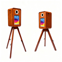 Kiosque photo pliable vintage en bois, prise de vue multi-angles, compatible avec les appareils photo reflex numériques et divers modèles d'iPad
