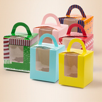 YIYANG — boîte à gâteau en papier Kraft personnalisé, 10 pouces, cadeau d'anniversaire, avec fenêtre, en carton