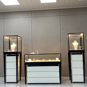 Customized LED Lighting Retail Showroom Store Counter Showcase Design Elegant Jewelry Display Cabinet for Jewelry Shops - Product Image 1