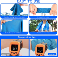 Serviettes de sport personnalisées avec logo blanc et noir pour les activités de plein air, serviettes de bain et de refroidissement pour le cou avec impression numérique