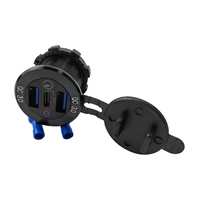 Chargeur double USB QC3.0 36W, prise USB étanche 12V, chargeur rapide avec interrupteur d'alimentation pour voiture, bateau, moto, camion, SUV, batterie