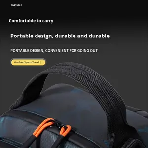 Mochila de almacenamiento Oxford impermeable multifuncional para pesca al aire libre al por mayor, correa de hombro arqueada, capacidad de 36-56L para acampar - Product Image 5