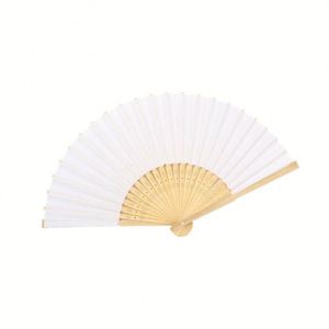 Wholesale Blank Foldable Bamboo <b>Paper</b> Hand Fan for Wedding Favors or DIY Art - Product Image 1