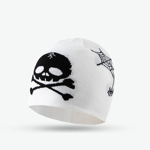 Halloween Skull Spider Web Knitted Jacquard Hat Otoño Invierno Hombres y mujeres Pullover Ear Protection Cold Beanie - Product Image 4