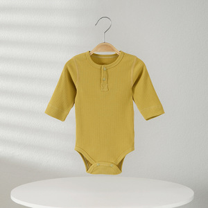 Combinaison pour bébé à manches longues en coton côtelé, pour nouveau-né, 59-90 cm, à porter au printemps et en automne - Product Image 4