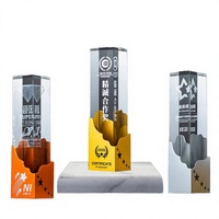 Trophée en métal personnalisé or, argent, bronze, cristal, gravé au laser, marque HDW, durable, pour cadeaux d'affaires