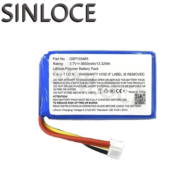 Replacement Li-polymer GSP103465 Speaker Battery for JBL-Link 10 3.7V 3600mah