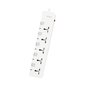 5 prese di corrente universale con il commutatore separato, indicatore luminoso separato, con sicurezza dei bambini, protezione di sovraccarico - Product Image 1