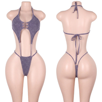 Tissu à paillettes en vrac, string à lacets en fil d'argent, combinaisons de scène pour DJ de boîte de nuit, tenues de performance, équipement de clubwear