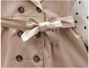 Manteau trench décontracté en coton à manches longues pour bébé, style coréen, avec revers, pour petites filles - Product Image 6