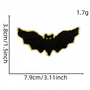 Halloween oro brillo calabaza chenilla bordado espeluznante Halloween parches - Product Image 6
