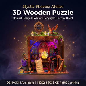 Hamaileon Mystic Phoenix Atelier Puzzle 3D en bois |   Kit de Diorama Miniature DIY au Design Original |   Cadeau artisanal découpé au laser en MDF OEM ODM - Product Image 1