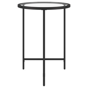 24 \ "HMS tavolo rotondo in vetro nero e trasparente e acciaio per mobili da soggiorno - Product Image 3