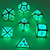 Dés en métal D20 en alliage de zinc, rouge et vert luminescents, dés polyédriques pour Donjons et Dragons, RPG, DND, dés personnalisés