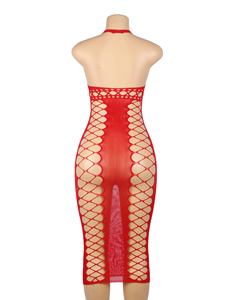 Sexy Dessous Sm Spiele <span class=keywords><strong>Plus</strong></span> Size Rot Sexy Fisch netz Aushöhlen Lange Dessous Flirten Bondage Unterwäsche für Frauen - Product Image 4