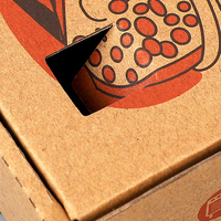 Vente en gros de 12 14 16 18 pouces Boîte de papier d'emballage de chips ondulées et de poisson à emporter personnalisée bon marché Boîtes de livraison de pizzas biodégradables