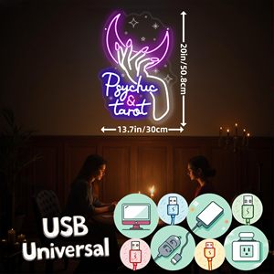Enseigne néon psychique et tarot, décoration murale LED pour boutique de tarot, enseignes néon LED personnalisées pour la maison et les fêtes - Product Image 3