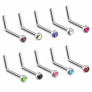 Bezel Setting Crystal Nose Studs Ring