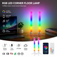 Lámpara de Pie LED RGBIC con Sincronización Musical, Control por Aplicación/WiFi/USB, Cambio de Color DIY para Retroiluminación de PC Gaming