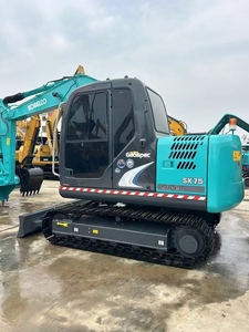 Mini pelles 7.5 TON à vendre Pelles sur chenilles Kobelco SK75 d'occasion certifiées CE avec machines à godet du Japon - Product Image 2