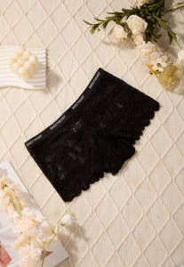 En Stock Set de 6 Bóxers de Encaje Sexy, Ropa Interior Transparente Culottes de Encaje para Mujer con Estampado de Letras, Boyshorts de Encaje Completo - Product Image 4