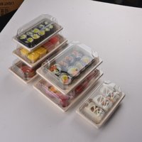 SenAng05 bonne vente Logo à emporter Go emballage papier Unterteilungen avec fenêtre Sushi Roll Box