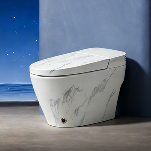 Intelligent <strong>Toilet</strong> Ceramic White Marble Pattern Bathroom Use Built-in Water Tank - Product Image 1