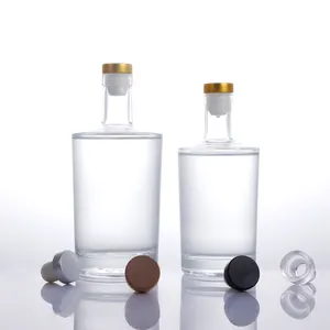 100毫升500毫升750毫升高端圆形豪华矩形透明玻璃酒瓶带软木塞