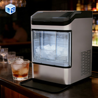 Machine à glaçons silencieuse et économe en énergie <55 dB, 15 kg/jour, pour glaçons en forme de nuggets, portable, à poser sur comptoir, avec nettoyage automatique