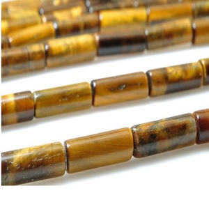 Cuentas de tubo de cristal de ágata de Ojos de tigre Natural de alta calidad, hebras marrones sueltas para cuentas de tubo de cilindro de joyería - Product Image 4