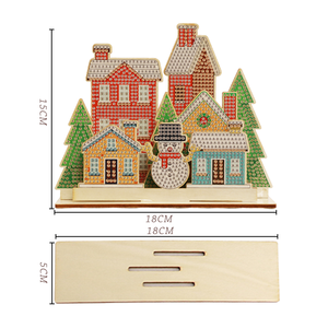 Kit de peinture diamant bonhomme de neige en bois 3D DIY ornement de Noël, artisanat d'art diamant debout, cadeau de vacances - Product Image 2