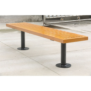 Mobilier d'extérieur Wpc Banquette dos nu en bois Banquette de parc extérieure Chaise de jardin en chêne récupéré sans dossier - Product Image 5
