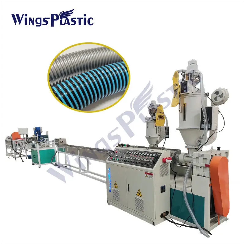 Automatic Made in China Plastic Vacuum Cleamer Soft Hose Manufacturing Machine plastic spiral corrugated pipe extrusion machine