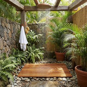 Alfombra de <span class=keywords><strong>ducha</strong></span> o para puerta Decor Spa, de madera de teca maciza con acabado aceitado, 31.5 por 19.5 pulgadas - Product Image 5