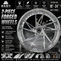 Jantes forgées sur mesure de 18 à 24 pouces, 2 pièces, directionnelles, 5 branches, en alliage d'aluminium 6061-T6 pour voitures de sport de luxe