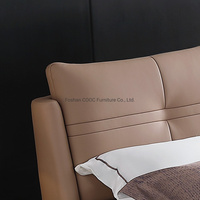 Foshan Neue Gute Möbel moderne bett echtem leder einfache 1,8 M master schlafzimmer erschwinglichen luxus doppel bett Hochzeit bett