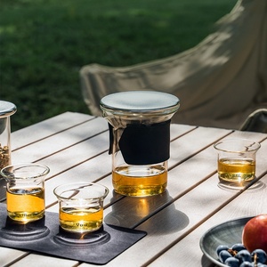 Originale nuovo da viaggio Set da tè portatile tazza veloce una pentola due tazze all'aperto tè Kung Fu stile classico teiera in vetro Set per caffè - Product Image 3