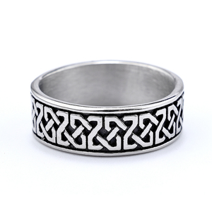 Low MOQ RTS Modeschmuck 8mm Edelstahl Nordic Viking <span class=keywords><strong>Ring</strong></span> Licht Scandian via Irish Celtic Knot Band Ringe für Männer - Product Image 5