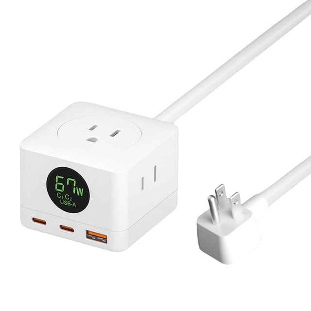 67W Us Plug Pse Desktop Usb Pd 67W Smart Universal Power Strip Gan Compact Ac Outlet Surge Protector for Laptop Extension Socket