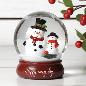 Personnalisable Noël Bonhomme De Neige Copain Boule De Neige Boule De Neige Écologique Polyrésine Artisanat - Product Image 3