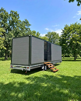 Maison miniature moderne sur roues avec 8 lumières LED |   Maison mobile à montage rapide pour la vie hors réseau |   Cabine montée sur remorque